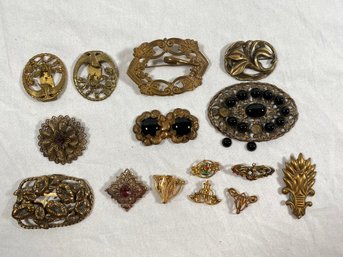 Art Deco Nouveau Pins Clips Costume Jewelry