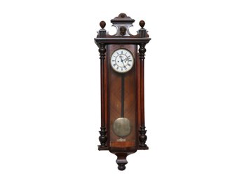 A Late 19th Century Walnut Cased Vienna Style Domestic Regulator Wall Clock