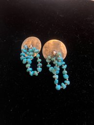 Sterling And Turquoise Beaded Earrings