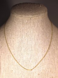 14K Gold And Pearl Child's Necklace 14' Long