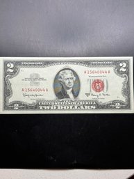 1963-A AU Condition Red Seal $2 Bill