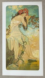 Alphonse Mucha, 1970's Lithograph  Summer