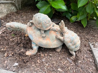 Cast Iron Turtle Sculpture Outdoor Lawn Decor - 19' Long