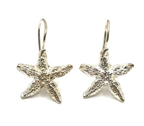 Beautiful Sterling Silver Textured Starfish Earrings