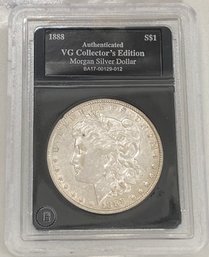 Authenticated VG Collector's Edition Morgan Silver Dollar 1888