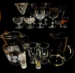 Fabulously Flawed Clear Barware Lot