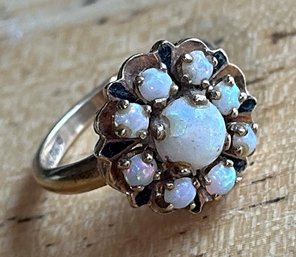 Lovely 14K Opal Cluster Ring Size 6 3/4