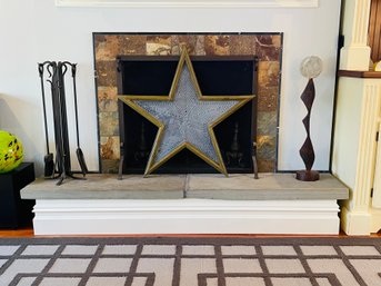 Wood And Galvanized Punched Metal Hanging Star