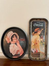 Pair Of Coca Cola's Metal Serving Trays.