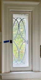 A Pair Of Petite Leaded Glass Casement Windows With Screens - A1Q