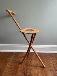 1939 Worlds Fair New York KAN-O-SEAT Vintage Folding Wood Cane Chair