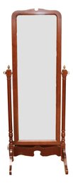 Vintage Wood Full Length Floor Cheval Dressing Mirror