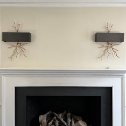 A Pair Of Sophisticated Sorento Brass Branch Wall Sconce - By Eichholtz