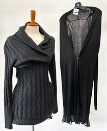 A Vintage Wool Knit Dress And Wrap - Ladies S/M Size Range