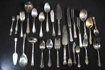 Large Lot Of Mixed Antique Sterling Silver Flatware Including Tiffany - Nearly 50 Oz. Of Sterling