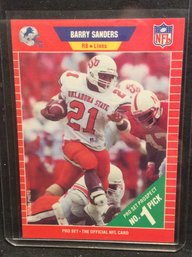 1989 Pro Set Barry Sanders Rookie Card - K