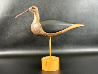 A Well-Executed Vintage Shorebird Decoy: Lesser Yellow Legs, Signed (Weaver)