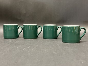 A Nice Set Of Demitasse Cups In Forest Green By Signature