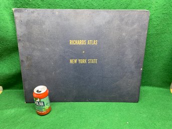Vintage Richards Atlas Of New York State. 1957-1959 First Edition. 66 Page HC Book. Huge 17 3/8' X 22 3/8'.