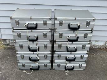 Lot Of 10 Locking Aluminum Cases