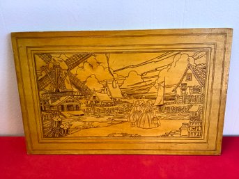 Dutch Scene Electric Burned Wood Craft