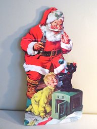 Rare Santa Coca Cola Advertising Stand Up Cardboard Store Display