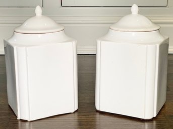 A Pair Of Portuguese Ceramic Canisters By Neuwirth