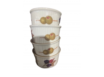 Royal Worcester Evesham Printed Porcelain Ramekins - Set Of 4