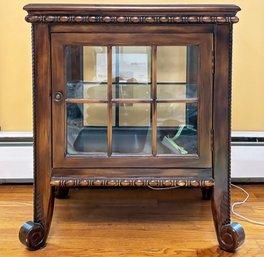 A Glass Top Curio Cabinet - Side Table
