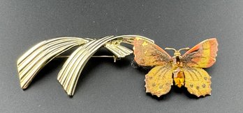 2 Gold Toned Brooches