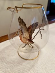 Cyril Gorainoff Hand-Painted Hummingbird Cocktail Bowl