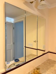 A Three Door Keystone Mirrored Medicine Cabinet With Adjustable Glass Shelves