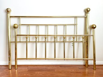 A Vintage Brass Queen Headboard And Footboard