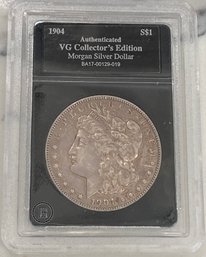 Authenticated VG Collector's Edition Morgan Silver Dollar 1904