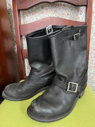 Pair Of Black Leather Frye Boots