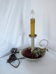 A  Primitive Metal Chamber Stick Lamp - In Working Condition