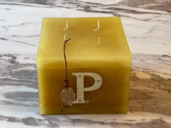 Square Monogrammed Pillar Candle