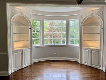 A Pair Of Handcarved Built Ins - Clam Shell Top - Dining Room