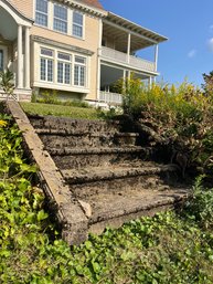 A Set Of Cast Stone Garden Stairs