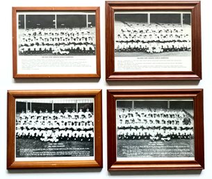 Set Of 4 Framed Double Sided NY Yankees Memorabilia Published In Daily News In 2003
