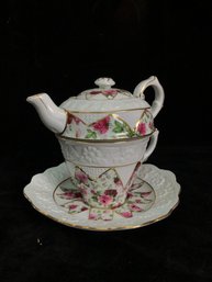 Floral Tea Pot Cup And Saucer Set
