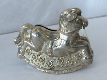 A Silverplate Rocking Horse Bank By Leonard