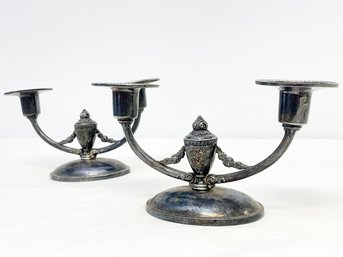 A Pair Of Vintage Wallace Electro Plated Silver Candleabra