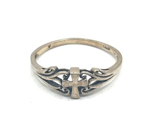Vintage Sterling Silver Ornate Cross Ring, Size 9.25