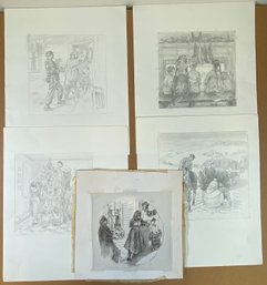 Original Pencil Studies For Christmas Card Prints Or Plates