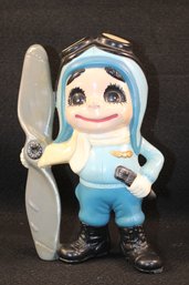 Vintage MCM 8' Boy Aviator Ceramic Statue