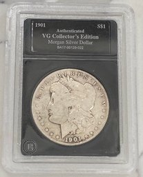 Authenticated VG Collector's Edition Morgan Silver Dollar 1901