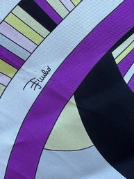 Emilio Pucci Purple & Yellow Silk Scarf