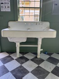 A Cast Iron Double Sink - Creamery