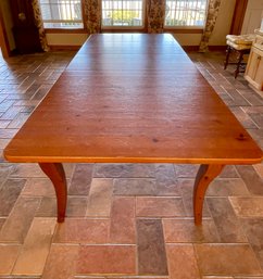 Solid Light Knotted Wood French Country Style Dining Table With Two Leaves